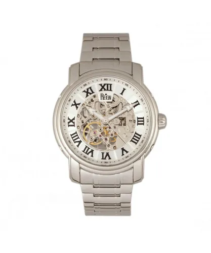 Reign Mens Kahn Automatic Skeleton Bracelet Watch - Silver Stainless Steel - One Size