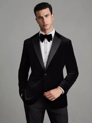 Reiss Ace Velvet Dinner Suit Jacket - Black - Male