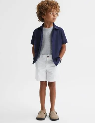Reiss Boys Cotton Rich Chino Shorts (3-14 Yrs) - 9-10Y - White, White,Dark Blue