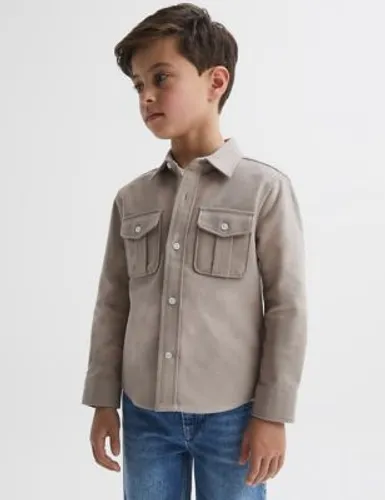 Reiss Boys Pure Cotton Shacket (3-14 Yrs) - 8-9 Y - Natural, Natural