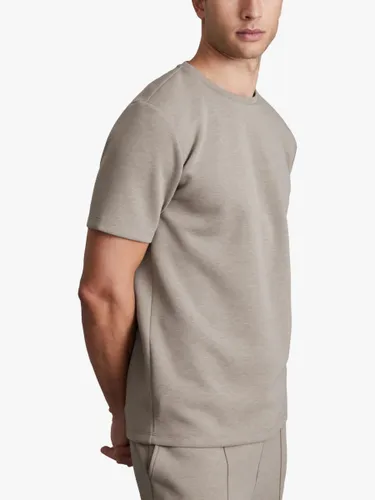 Reiss Bradley Short Sleeve Interlock Crew T-Shirt, Taupe - Taupe - Male