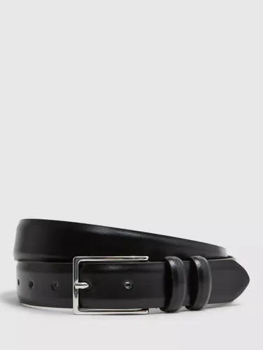 Reiss Dante Leather Belt - Black - Male