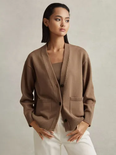 Reiss Harper Square Neck Knitted Vest Top, Grey - Mink - Female