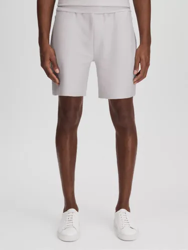 Reiss Hester Textured Drawstring Shorts, Silver - Silver - Male