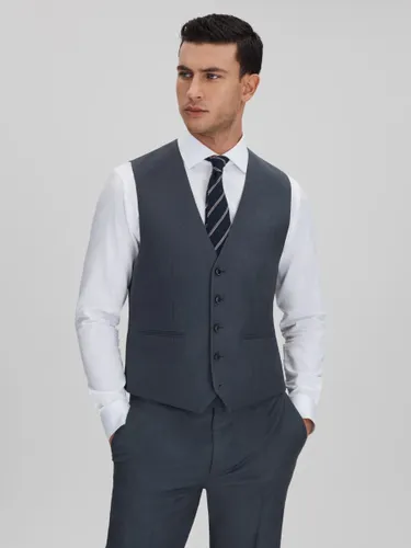 Reiss Humble Wool Waistcoat, Airforce Blue - Airforce Blue - Male