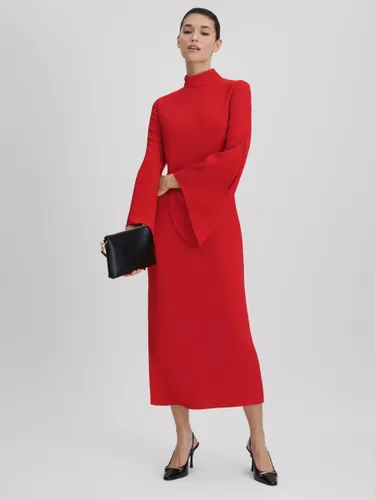 Reiss Katya Long Sleeve Bodycon Maxi Dress, Red - Red - Female