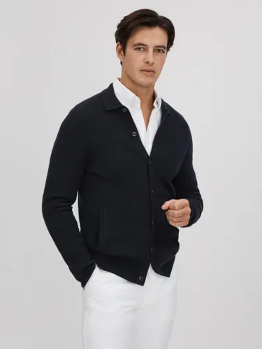 Reiss Kiedler Long Sleeve Button Through Cardigan - Navy - Male