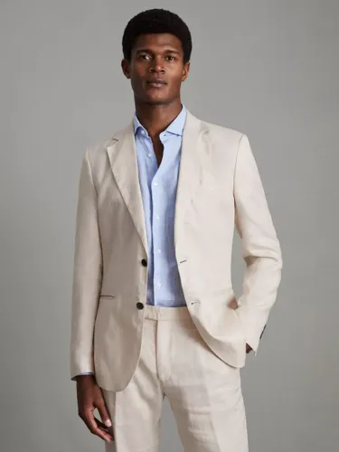Reiss Kin Linen Tailored Jacket - Stone - Male
