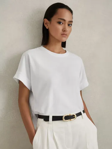 Reiss Lois Boxy Cotton T-Shirt - White - Female