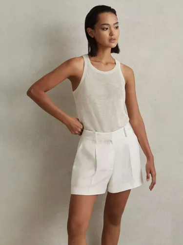 Reiss Lori Linen Blend Tailored Shorts - White - Female