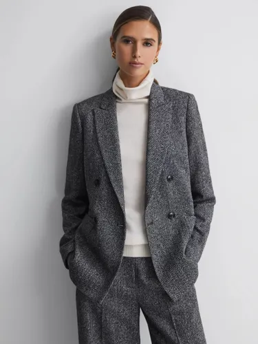Reiss Luella Wool Blend Blazer, Grey - Grey - Female