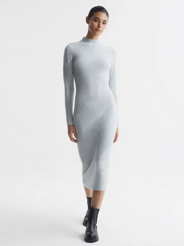 Reiss Mara Bodycon Knit Wool Cashmere Blend Midi Dress, Grey - Grey - Female