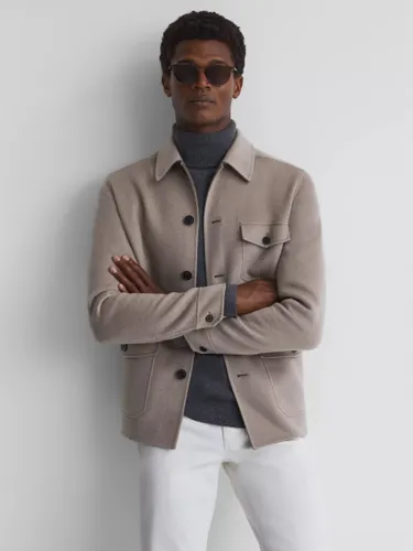 Reiss Mast Long Sleeve Button Jacket - Grey - Male