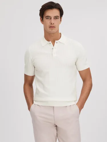 Reiss Pascoe Short Sleeve Polo Top - White - Male