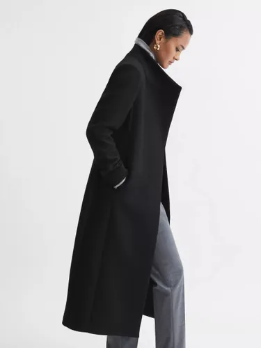 Reiss Petite Mischa Tailored Wool Blend Coat, Black - Black - Female