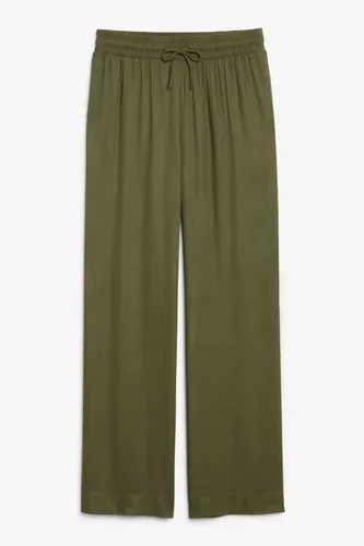 Relaxed fit wide leg trousers - Green