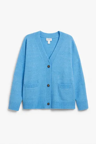 Relaxed knitted cardigan - Blue