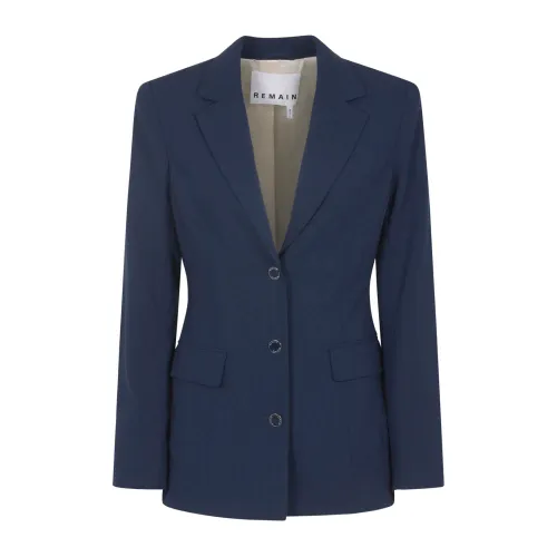 Remain Birger Christensen , Blue Fitted Suiting Blazer ,Blue female, Sizes: