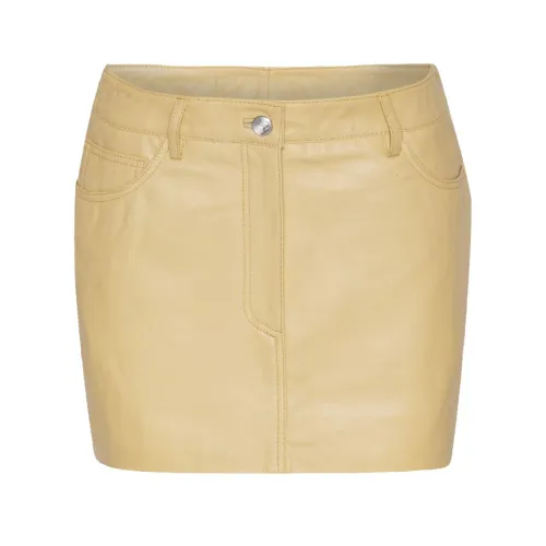 Remain Birger Christensen , Leather Skirts ,Beige female, Sizes: