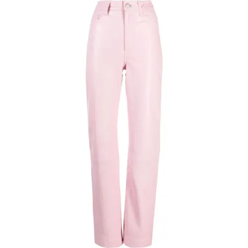 Remain Birger Christensen , Leather trousers ,Pink female, Sizes:
