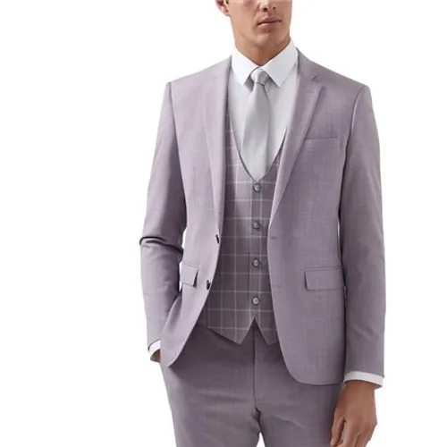 Remus Uomo Mens Lazio X-Slim Fit Wool-Blend Stretch 3-Piece Suit - Mauve