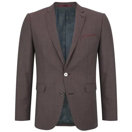 Remus Uomo Mens Wool-Rich Slim Fit Suit Jacket - Dark Red