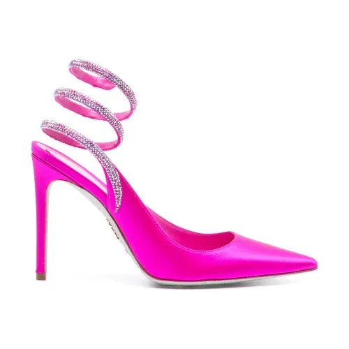 René Caovilla , Fuchsia Slingback Pumps with 10cm Heel ,Pink female, Sizes: