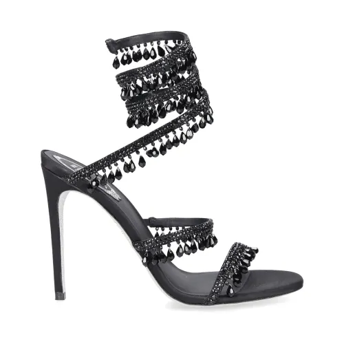 René Caovilla , High Heel Sandals ,Black female, Sizes: