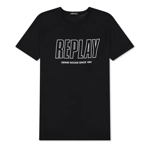 REPLAY Boys Logo Print T Shirt - Black