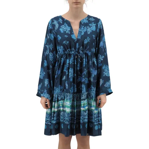 Replay , Floral Print Dress ,Blue female, Sizes: