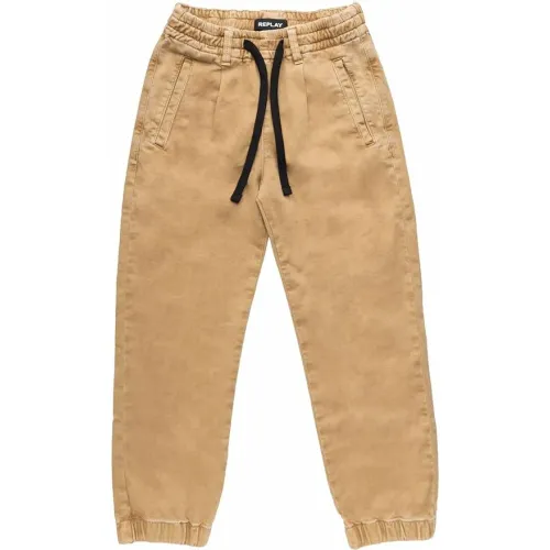 Replay , Jogger Pants ,Beige male, Sizes: