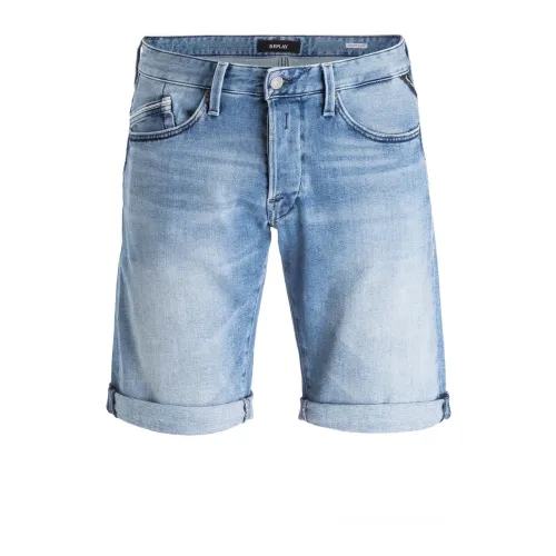 Replay , Light Blue Reproduction Shorts ,Blue male, Sizes: