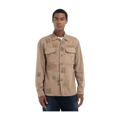 Replay , Light Jackets ,Beige male, Sizes: