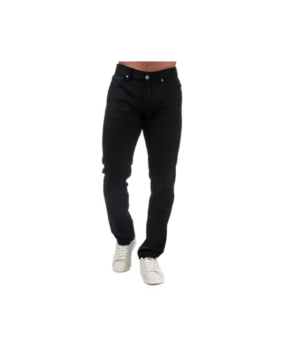 Replay Mens Grover Straight Fit Jeans in Black Cotton