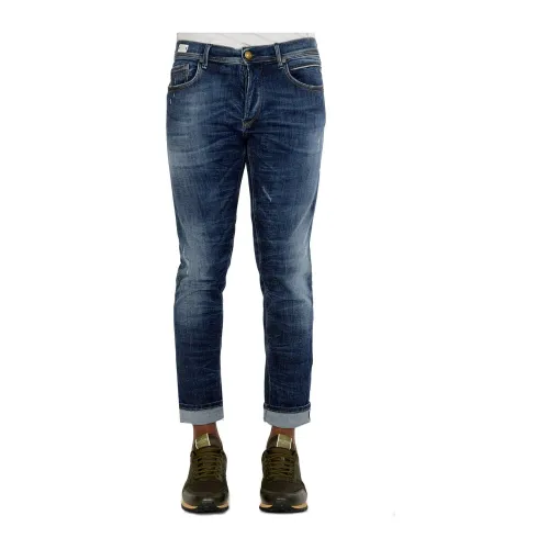 Replay , Mid-Wash Slim-Fit Jeans ,Blue male, Sizes: