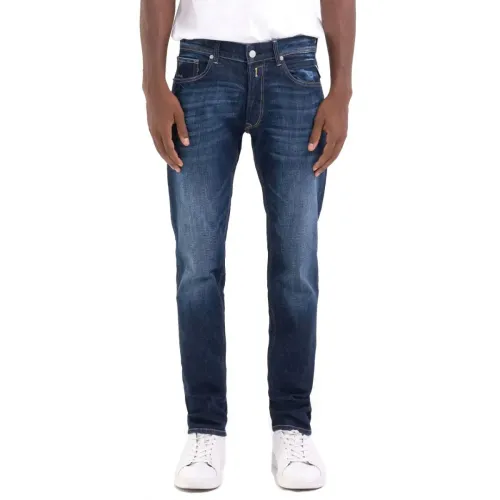 Replay , Regular Slim Jeans Dark Blue ,Blue male, Sizes: