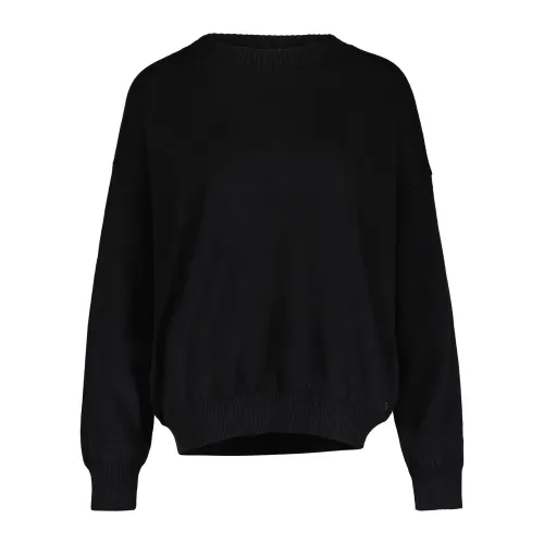 Replay , Timeless Oversized Pullover with U-Boat Neckline ,Black female, Sizes: