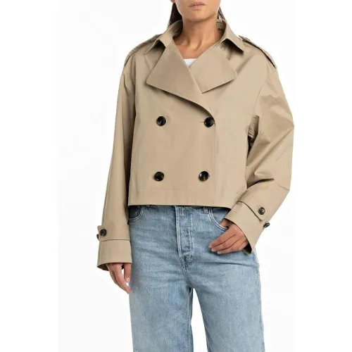 Replay , Trench Coats ,Beige female, Sizes: