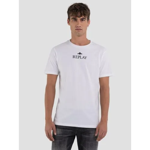 Replay White Printed Logo T-Shirt