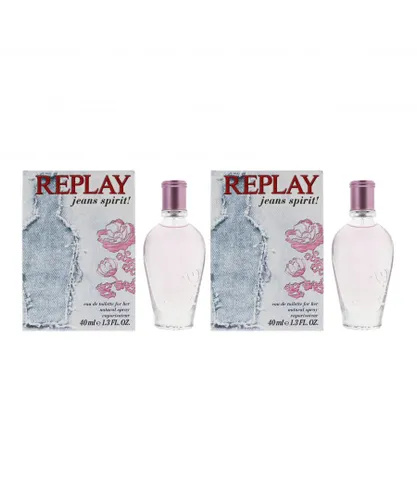 Replay Womens Jeans Spirit For Her Eau De Toilette 40ml x 2 - One Size