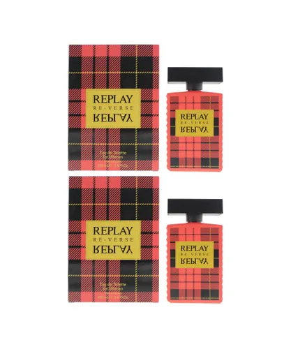 Replay Womens Signature Reverse For Woman Eau de Toilette 100ml Spray For Her X 2 - One Size