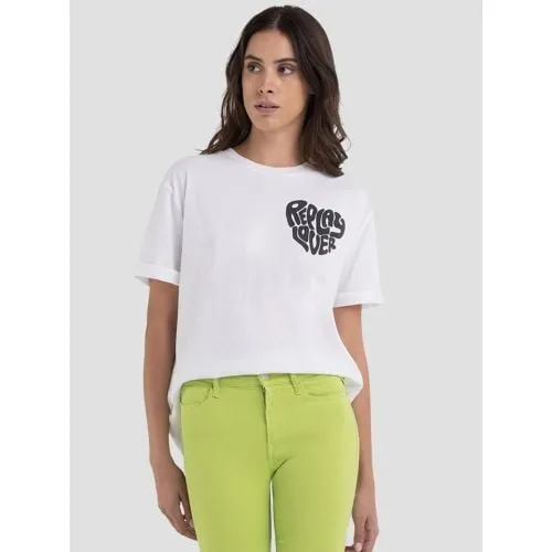Replay Womens White Printed Logo T-Shirt