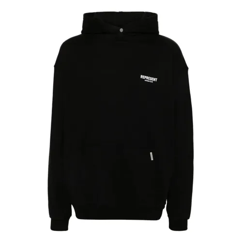 Represent , Black Cotton Hoodie Sweater ,Black male, Sizes: