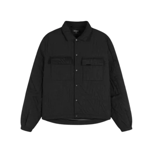 Represent , Quilted Overshirt M06094-01 ,Black male, Sizes: