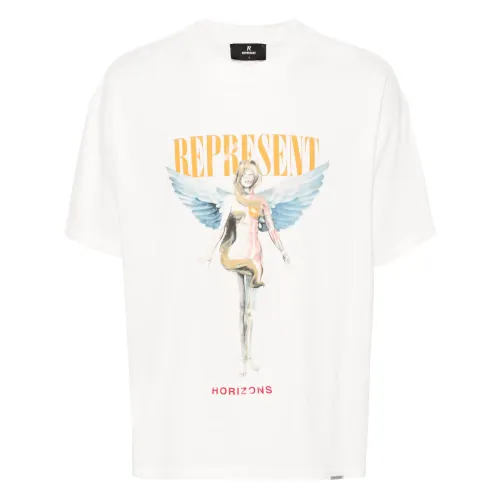 Represent , Reborn Logo Print T-Shirt ,White male, Sizes: