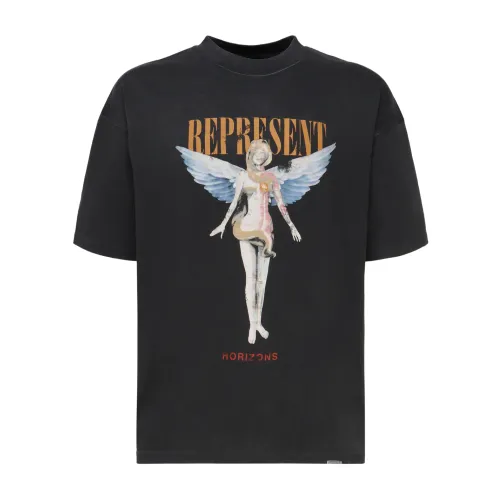Represent , Stylish T-shirts and Polos Collection ,Black male, Sizes: