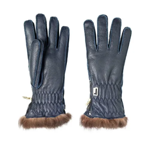 Restelli Guanti , Blue Peccary Ski Glove 806 ,Blue female, Sizes: