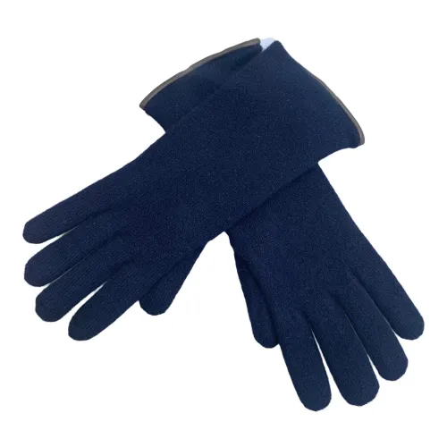 Restelli Guanti , Cashmere Double Gloves Blue/Tortora Italy ,Blue female, Sizes: