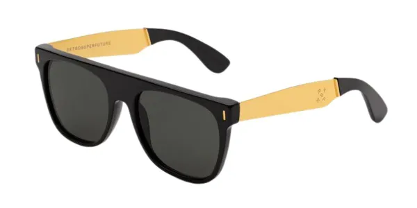 Retrosuperfuture FLAT TOP FRANCIS BLACK LAM Men's Sunglasses Black Size 55