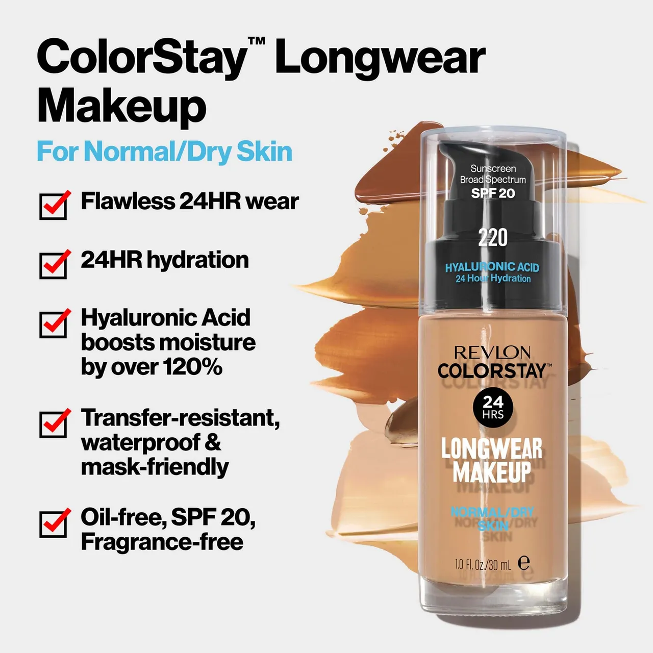 Revlon ColorStay Make-Up Foundation for Normal/Dry Skin (Various Shades) - Buff